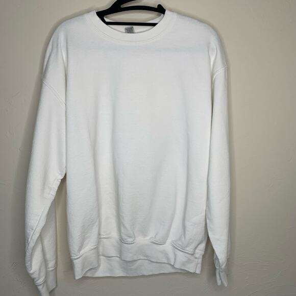 Even a bad Day is just 24 Hours White Crewneck Green Graphic Sz Medium - Picture 2 of 5